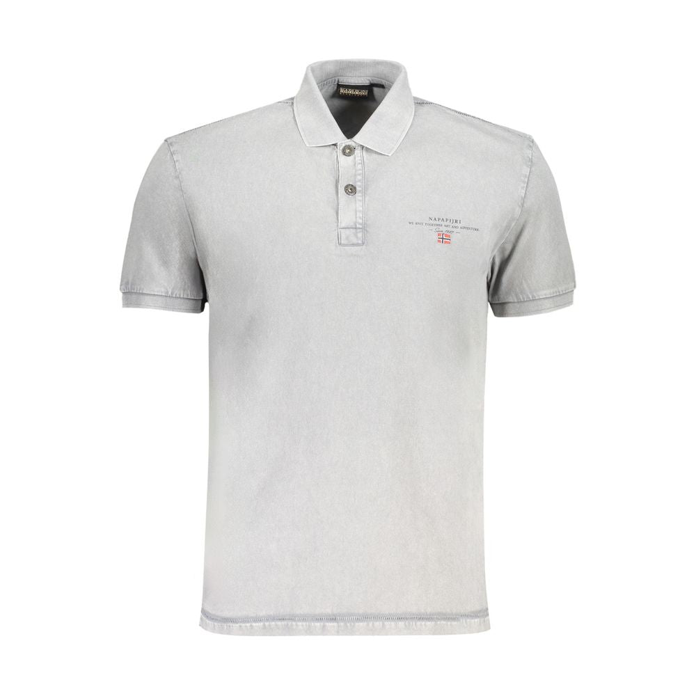 Napapijri Gray Cotton Polo Shirt Napapijri