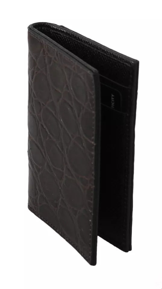 Dolce & Gabbana Brown 100% Caiman Mens Cardholder Case Cover Wallet Dolce & Gabbana