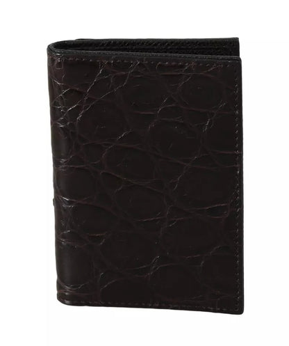 Dolce & Gabbana Brown 100% Caiman Mens Cardholder Case Cover Wallet Dolce & Gabbana