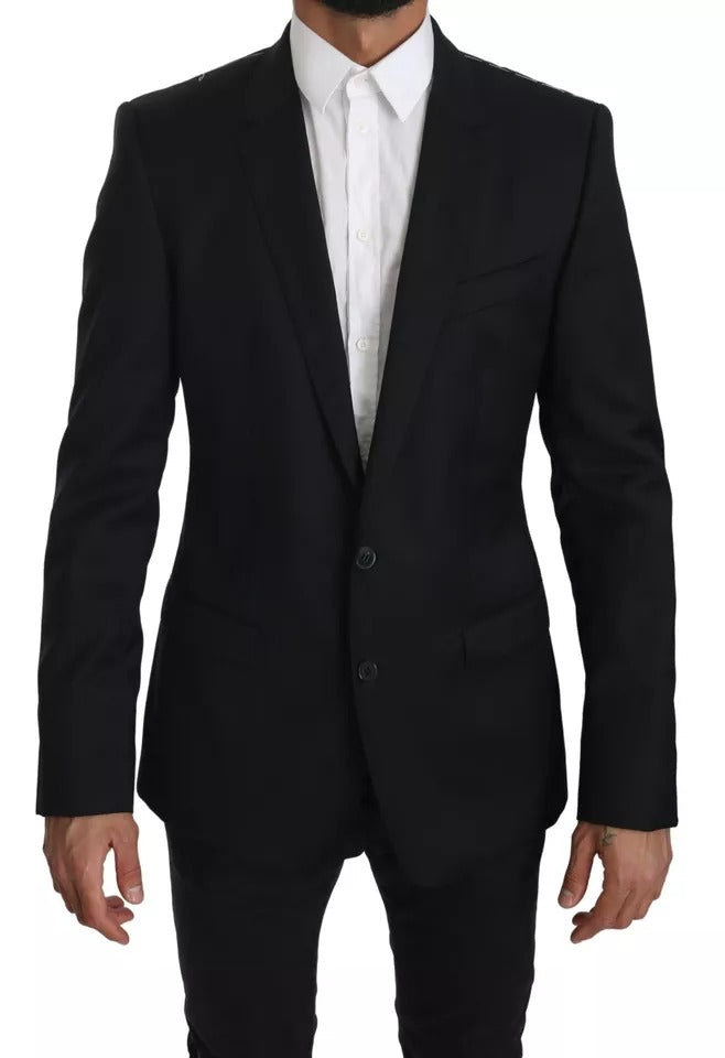 Dolce & Gabbana Black Slim Jacket Coat MARTINI Blazer Dolce & Gabbana