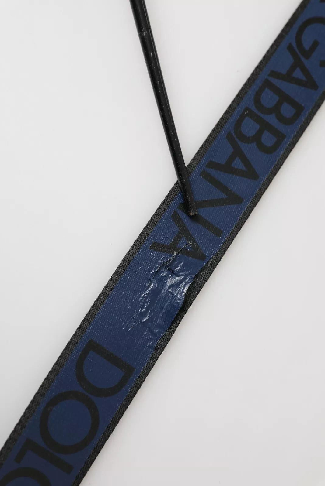 Dolce & Gabbana Black Blue Logo Silver Metal Buckle Belt Dolce & Gabbana