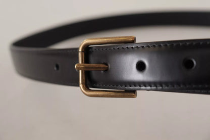 Dolce & Gabbana Black Classic Calf Leather Vintage Metal Buckle Belt Dolce & Gabbana