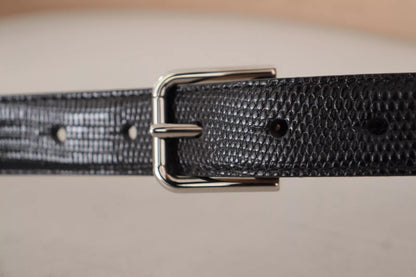 Dolce & Gabbana Black Classic Leather Silver Metal Buckle Belt Dolce & Gabbana