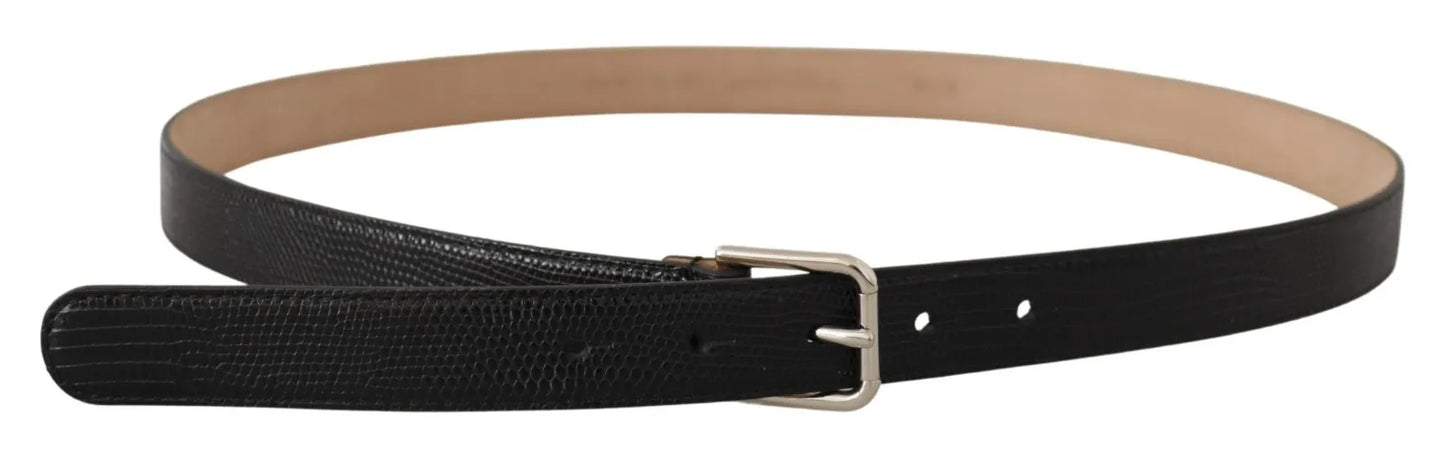 Dolce & Gabbana Black Classic Leather Silver Metal Buckle Belt Dolce & Gabbana