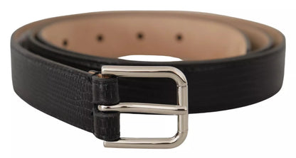 Dolce & Gabbana Black Classic Leather Silver Metal Buckle Belt Dolce & Gabbana