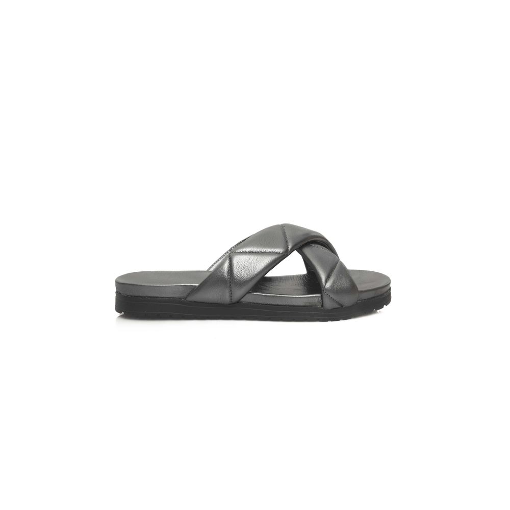 Cerruti 1881 Gray Sheepskin Women Sandal Cerruti 1881