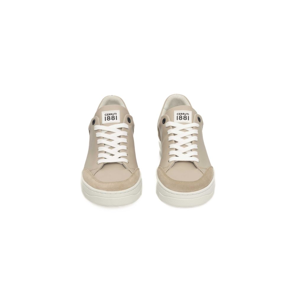 Cerruti 1881 Beige Leather Women Sneaker Cerruti 1881