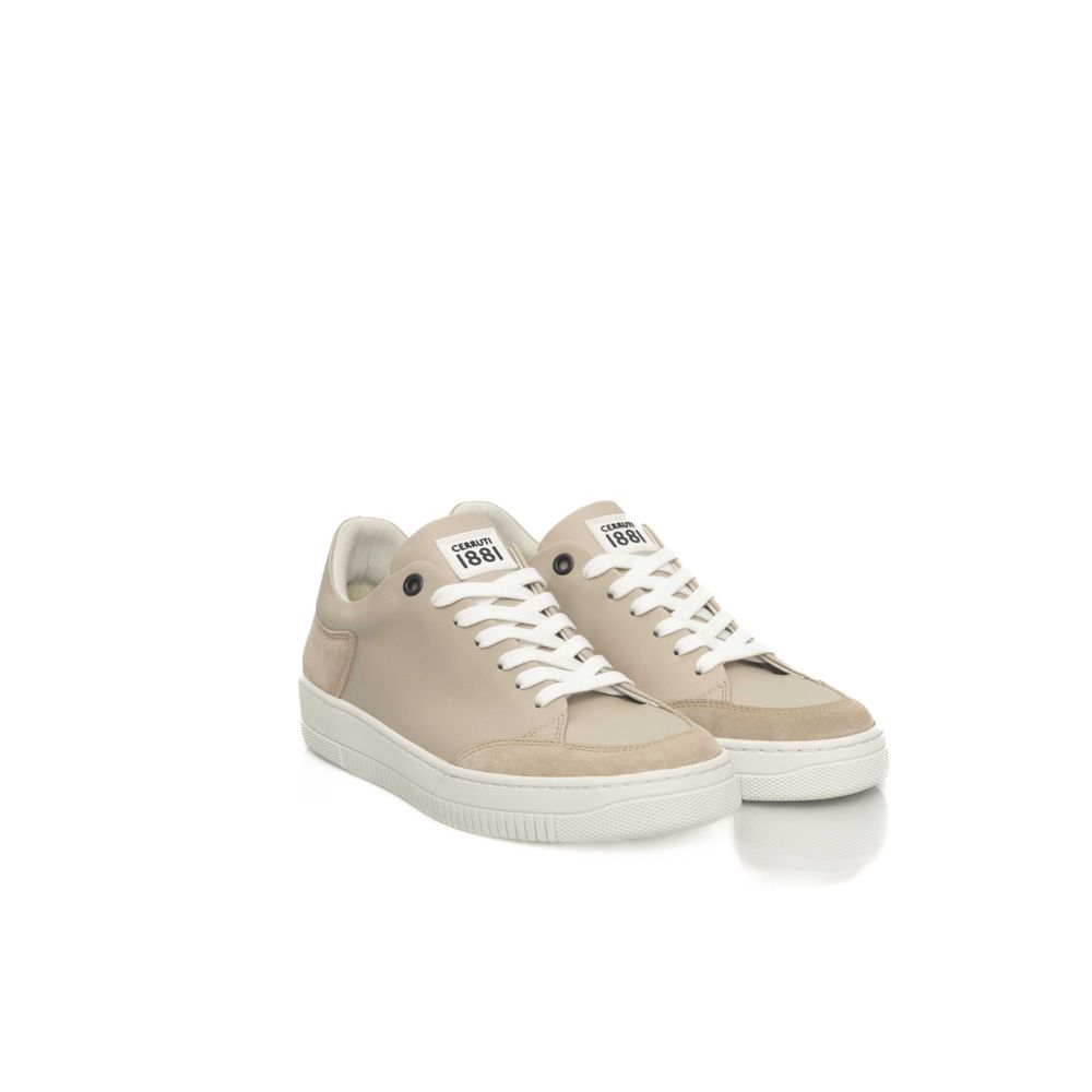 Cerruti 1881 Beige Leather Women Sneaker Cerruti 1881