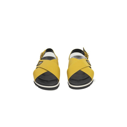 Cerruti 1881 Yellow Leather Women Sandal Cerruti 1881