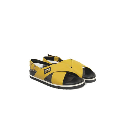 Cerruti 1881 Yellow Leather Women Sandal Cerruti 1881