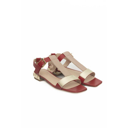 Cerruti 1881 Red Goat Leather Women Sandal Cerruti 1881