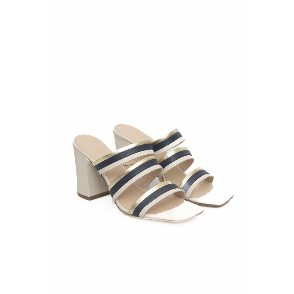 Cerruti 1881 White Goat Leather Women Sandal Cerruti 1881