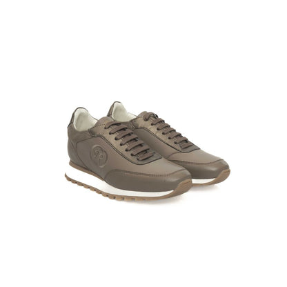 Cerruti 1881 Beige Leather Women Sneaker Cerruti 1881