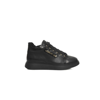 Cerruti 1881 Black Leather Women Sneaker Cerruti 1881