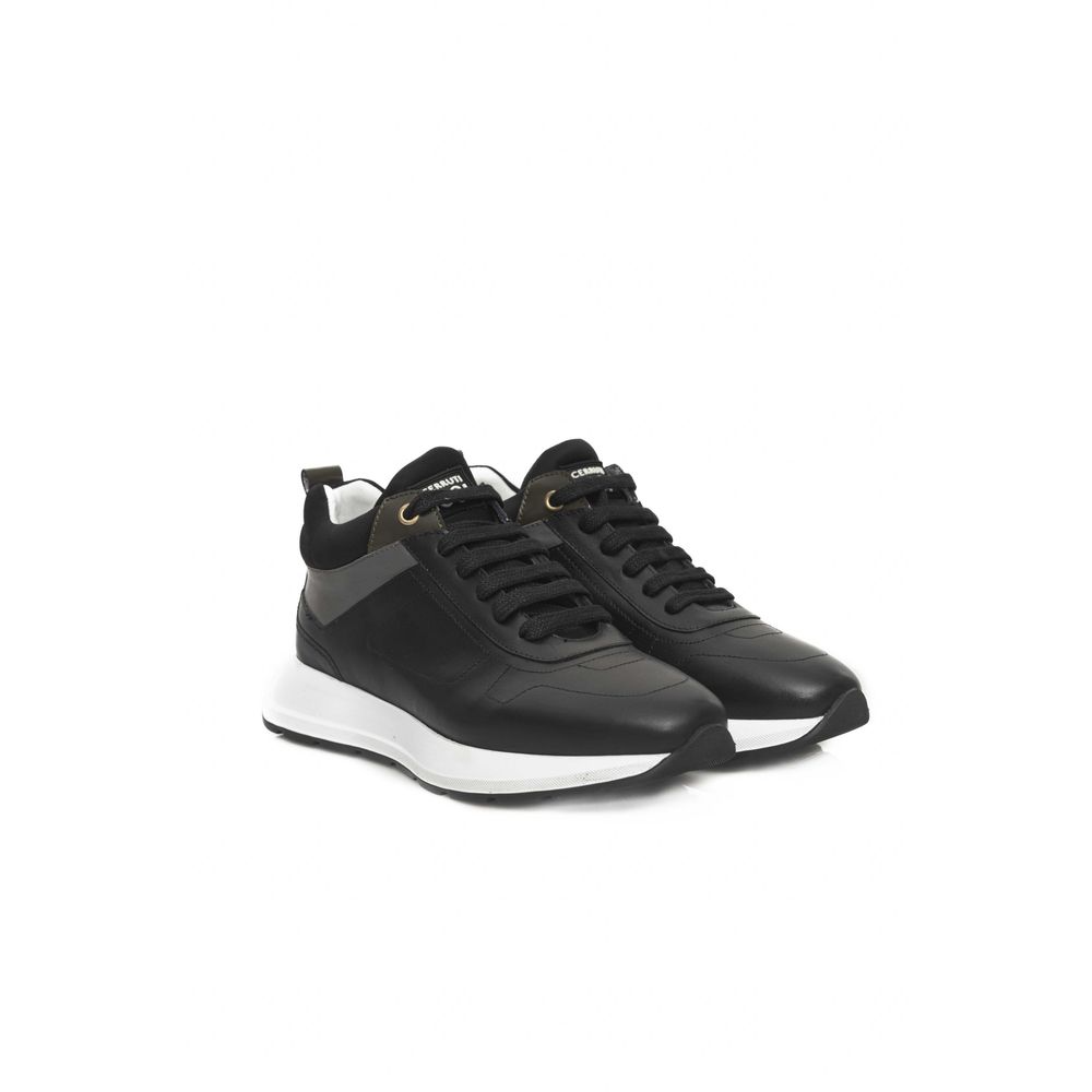 Cerruti 1881 Black Leather Women Sneaker Cerruti 1881