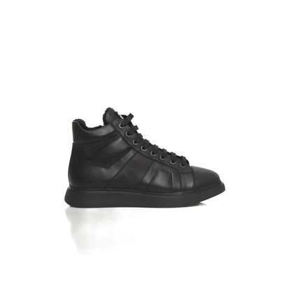 Cerruti 1881 Black Leather Women Sneaker Cerruti 1881