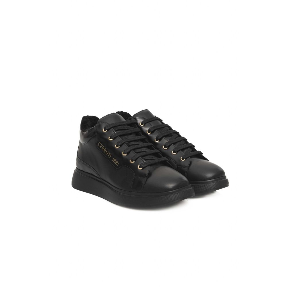 Cerruti 1881 Black Leather Women Sneaker Cerruti 1881