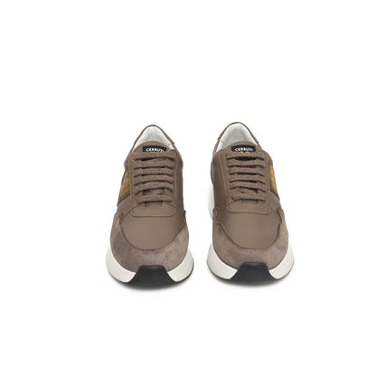 Cerruti 1881 Beige Leather Women Sneaker Cerruti 1881