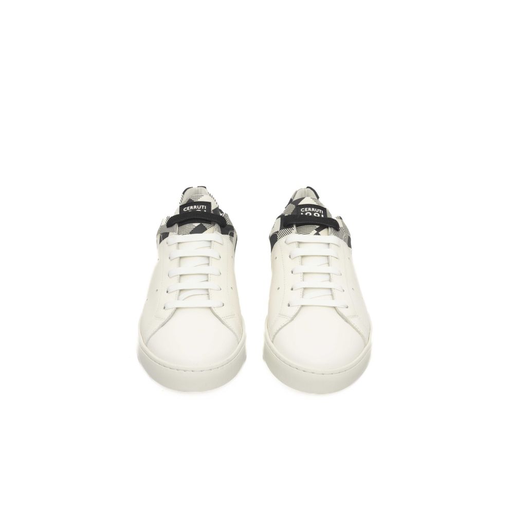 Cerruti 1881 White Calf Leather Men Sneaker Cerruti 1881