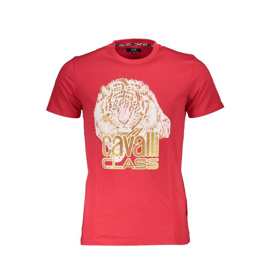 Cavalli Class Red Cotton T-Shirt Cavalli Class