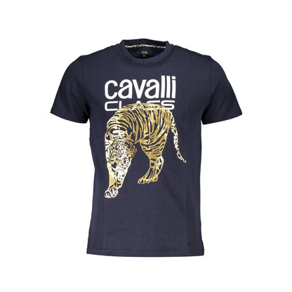 Cavalli Class Blue Cotton T-Shirt Cavalli Class