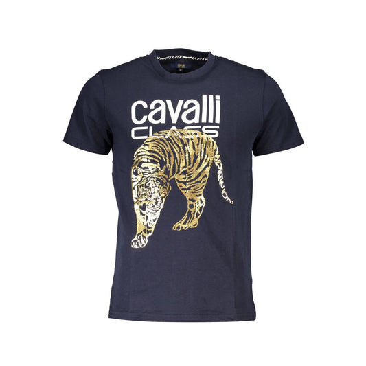 Cavalli Class Blue Cotton T-Shirt Cavalli Class