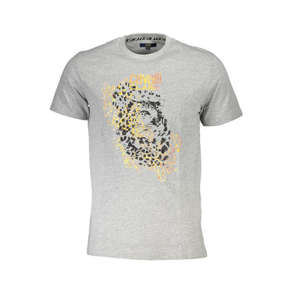 Cavalli Class Gray Cotton T-Shirt Cavalli Class