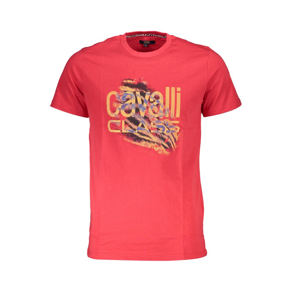 Cavalli Class Red Cotton T-Shirt Cavalli Class