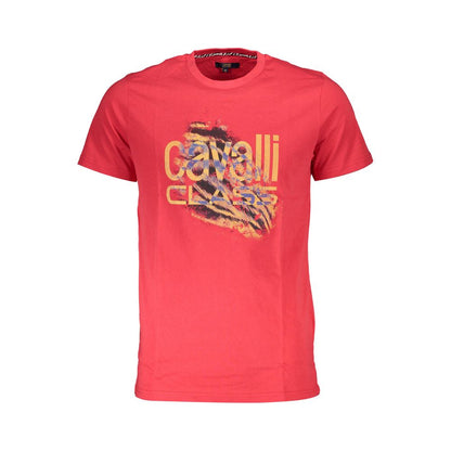 Cavalli Class Red Cotton T-Shirt Cavalli Class