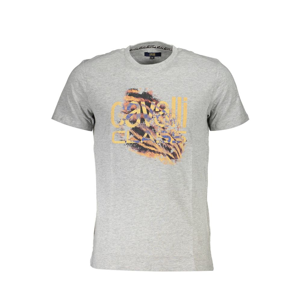 Cavalli Class Gray Cotton T-Shirt Cavalli Class