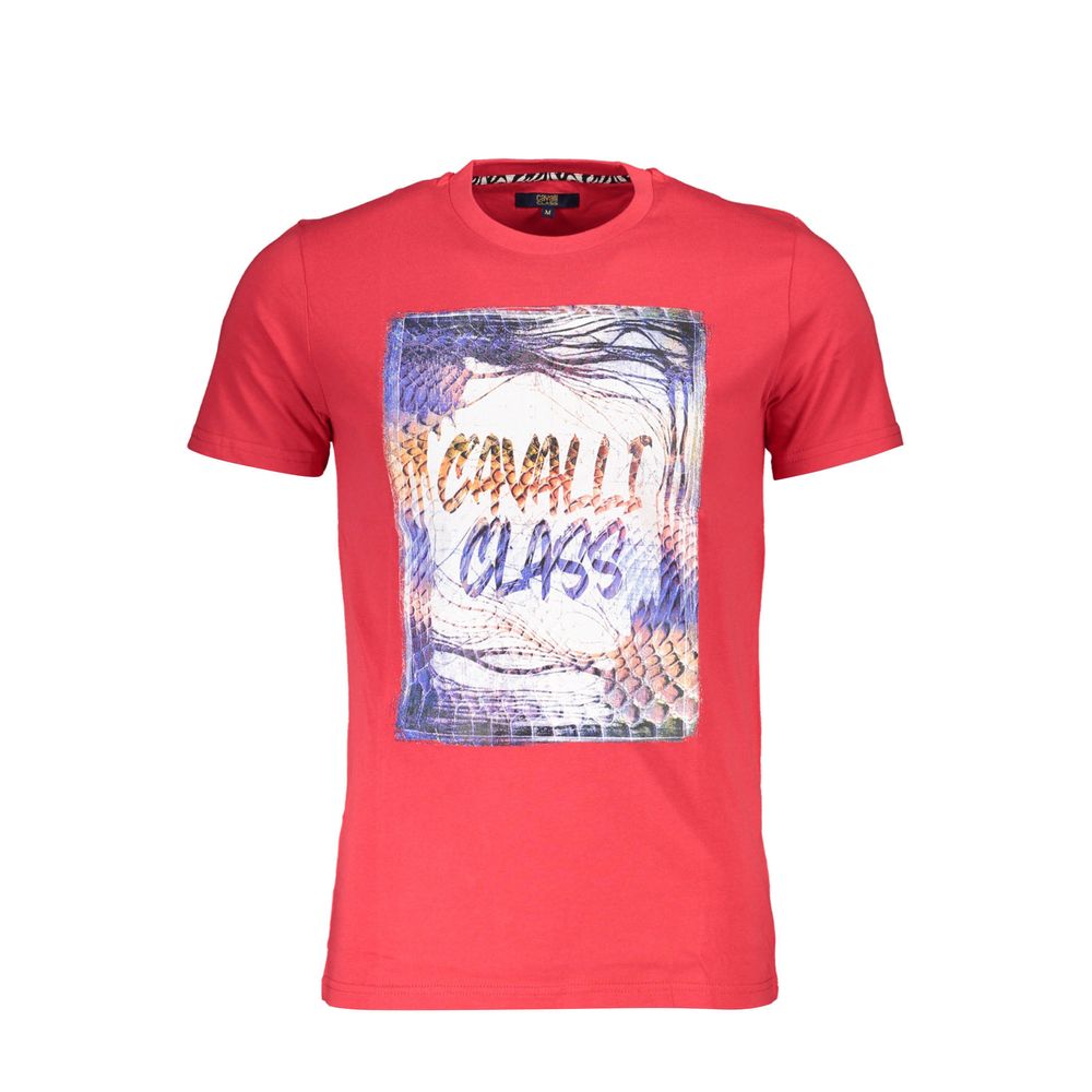 Cavalli Class Red Cotton T-Shirt Cavalli Class