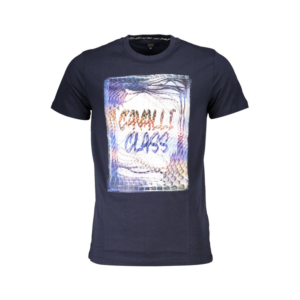 Cavalli Class Blue Cotton T-Shirt Cavalli Class