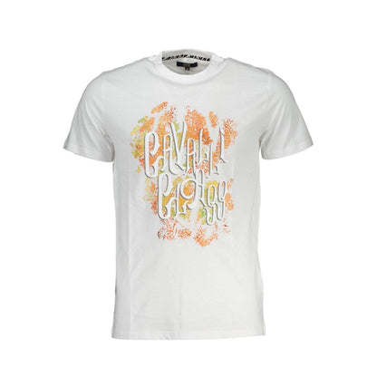 Cavalli Class White Cotton T-Shirt Cavalli Class