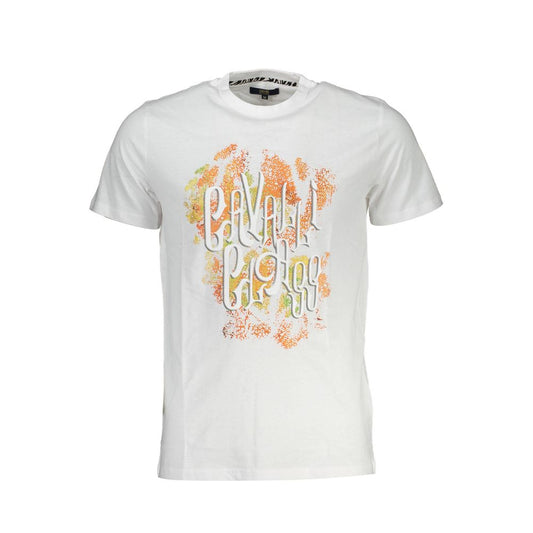 Cavalli Class White Cotton T-Shirt Cavalli Class