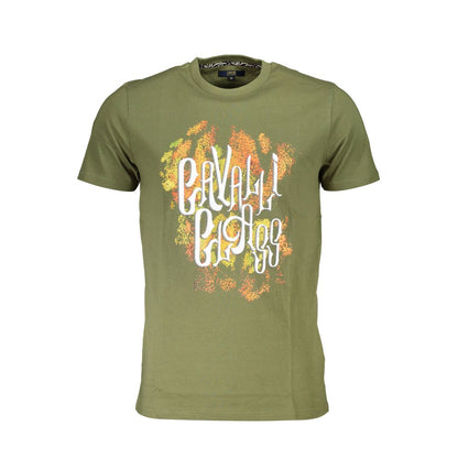 Cavalli Class Green Cotton T-Shirt Cavalli Class