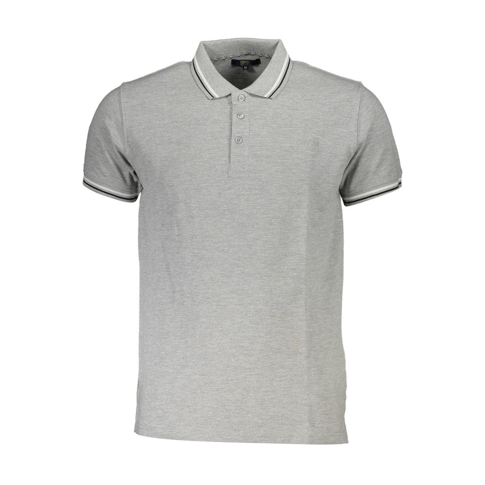 Cavalli Class Gray Cotton Polo Shirt Cavalli Class