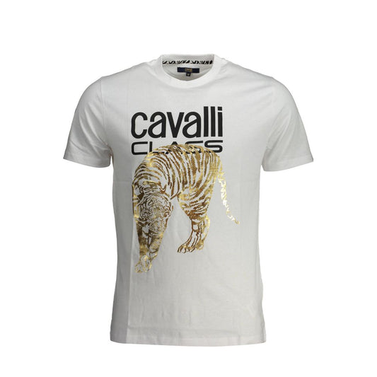 Cavalli Class White Cotton T-Shirt Cavalli Class