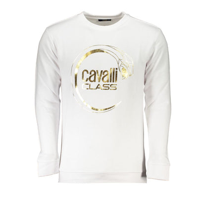 Cavalli Class White Cotton Sweater Cavalli Class