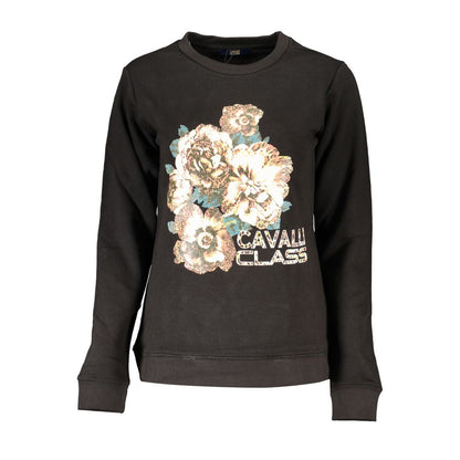 Cavalli Class Black Cotton Sweater Cavalli Class