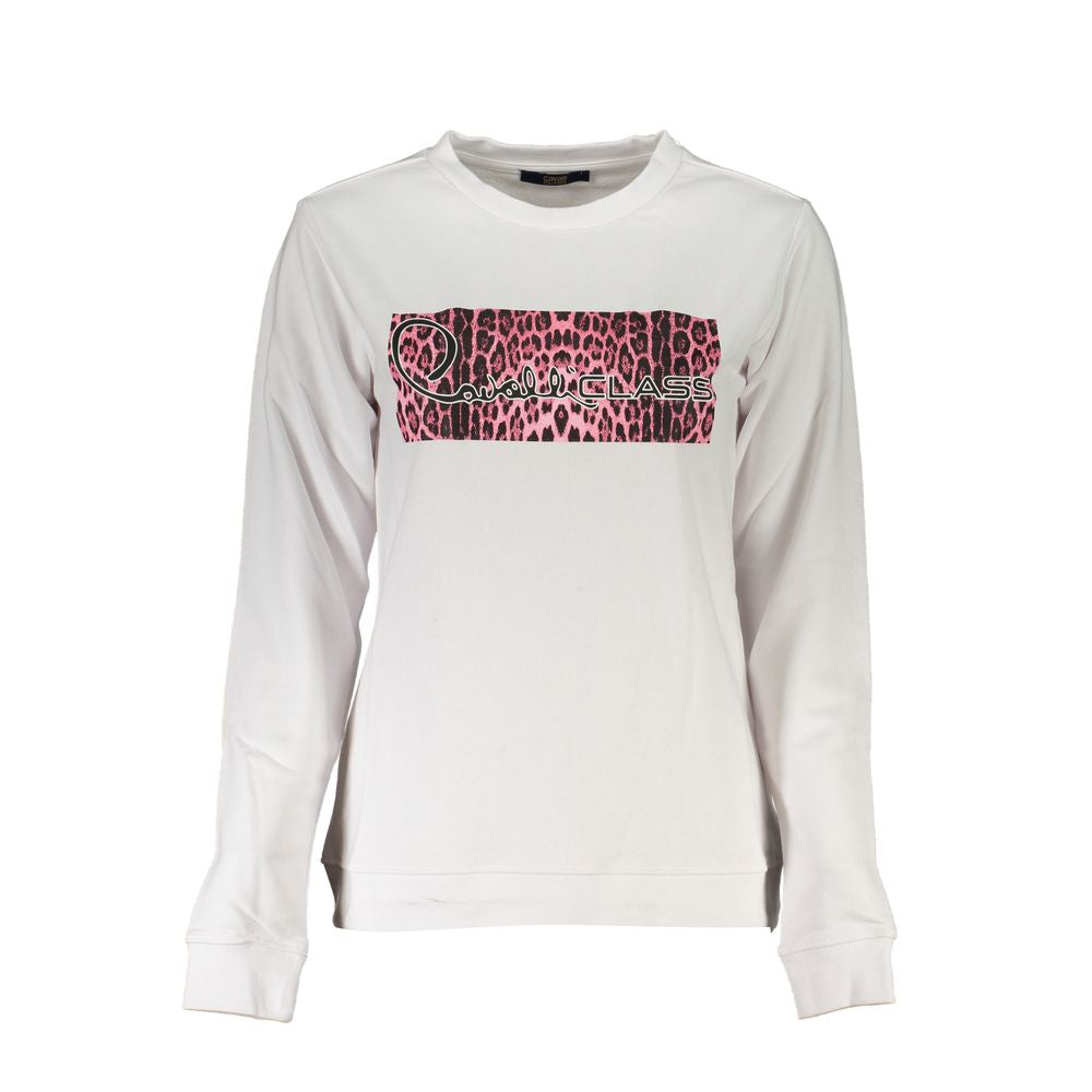 Cavalli Class White Cotton Sweater Cavalli Class