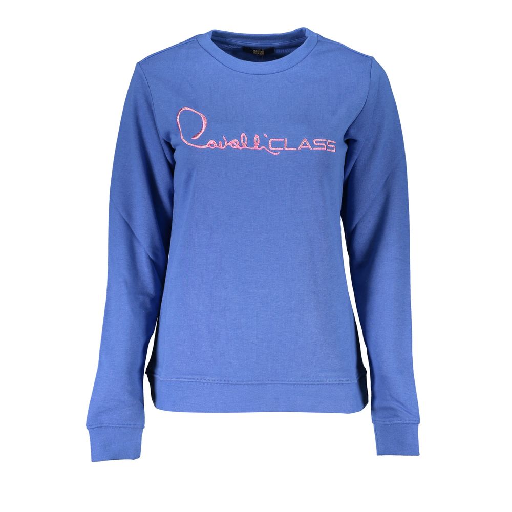 Cavalli Class Blue Cotton Sweater Cavalli Class