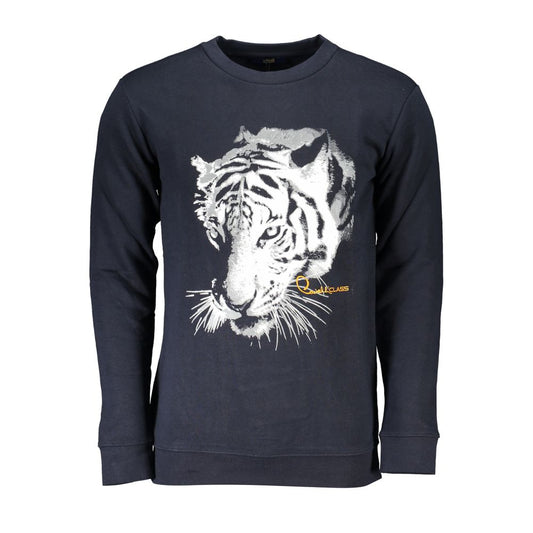 Cavalli Class Blue Cotton Sweater Cavalli Class