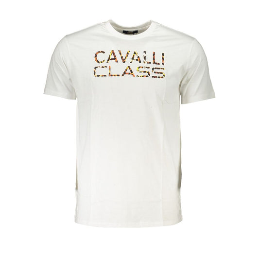 Cavalli Class White Cotton T-Shirt Cavalli Class