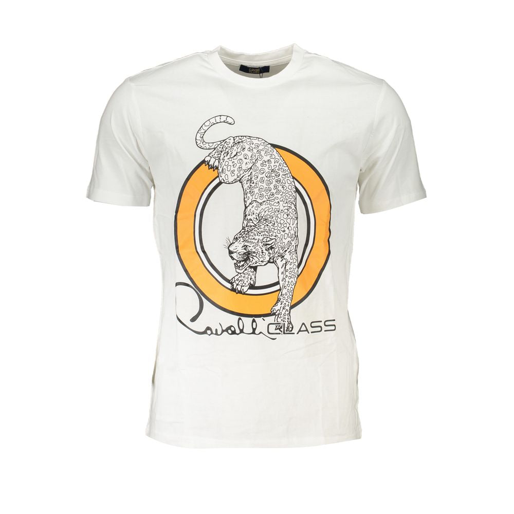 Cavalli Class White Cotton T-Shirt Cavalli Class