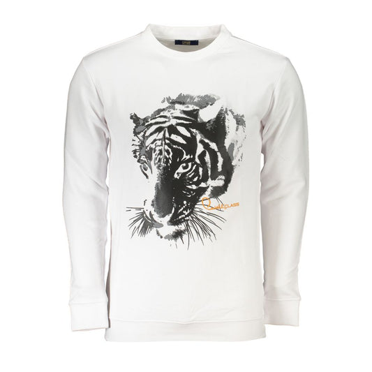 Cavalli Class White Cotton Sweater Cavalli Class