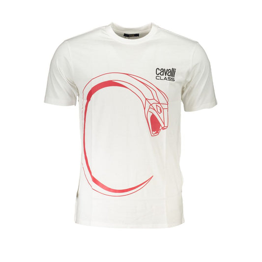 Cavalli Class White Cotton T-Shirt Cavalli Class