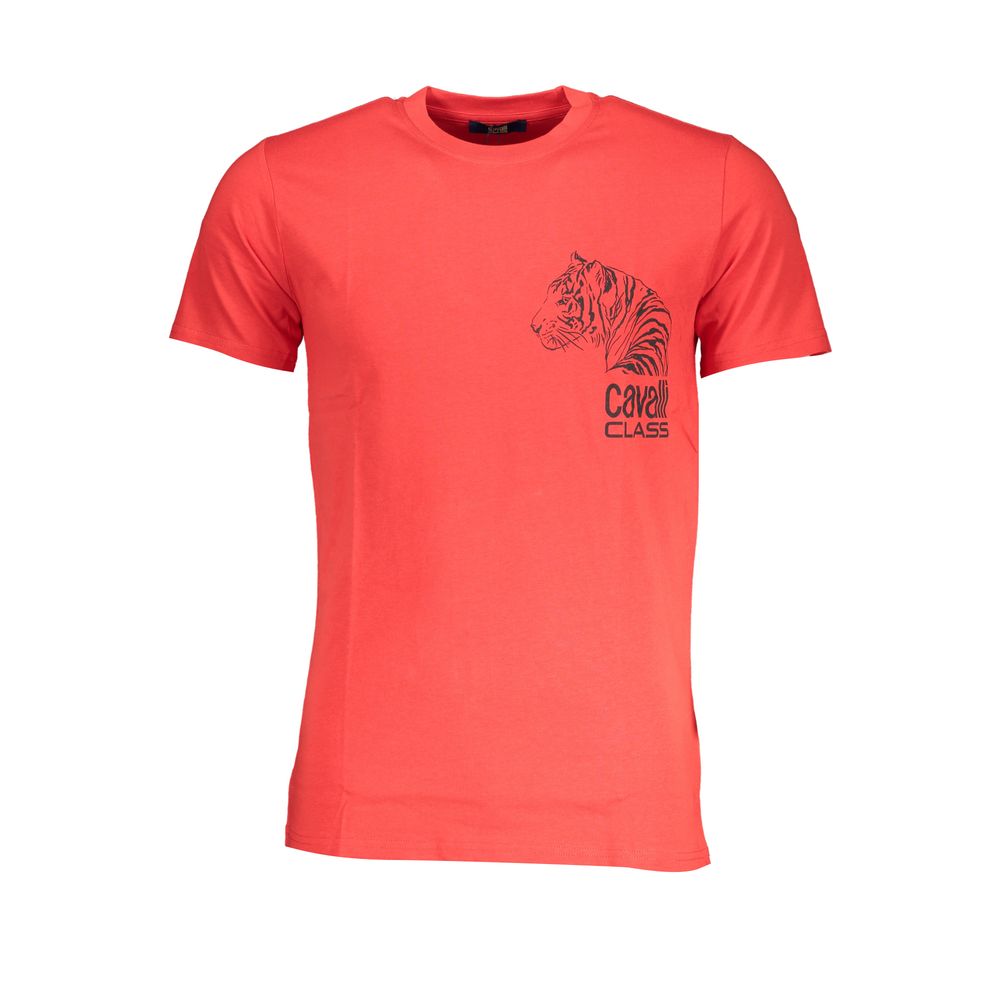 Cavalli Class Red Cotton T-Shirt Cavalli Class