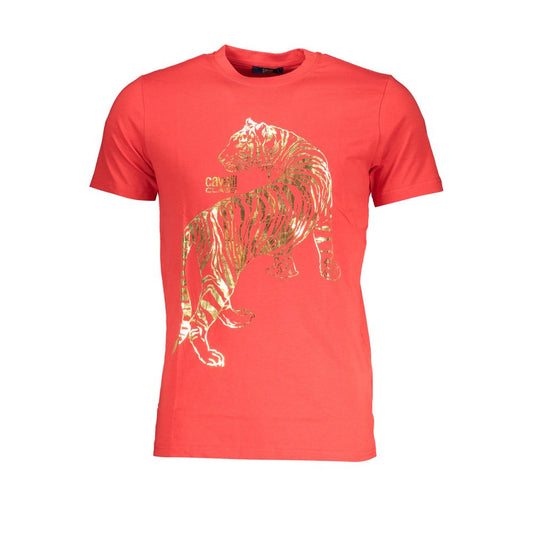 Cavalli Class Red Cotton T-Shirt Cavalli Class