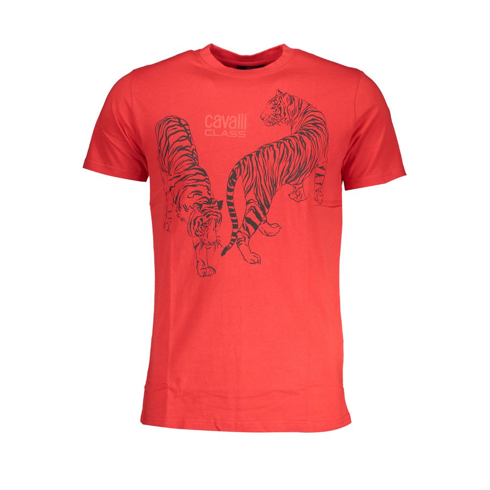 Cavalli Class Red Cotton T-Shirt