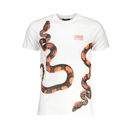 Cavalli Class White Cotton T-Shirt Cavalli Class